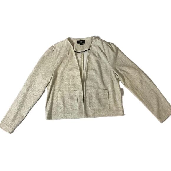 J.Crew Oatmeal Open Front Long Sleeve Cardigan Sweater Womens Size Large - Picture 1 of 7